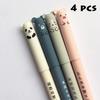 4 Pcs Animal Cat Bear Panda Erasable Pen Rollerball School Office Student 0.38 Mm Writing Supplies Japanese Stationery