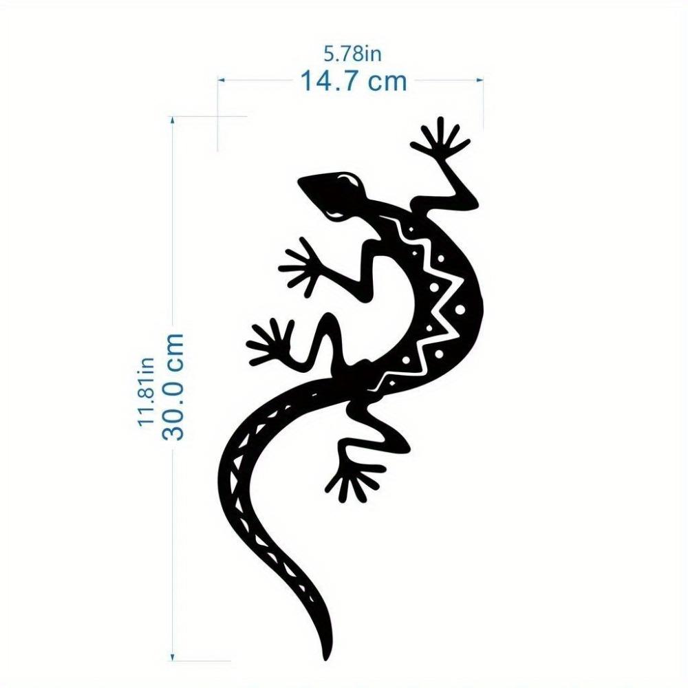Metal Gecko 3D Wall Art Lizard Silhouette Home Decor Bedroom Living Room