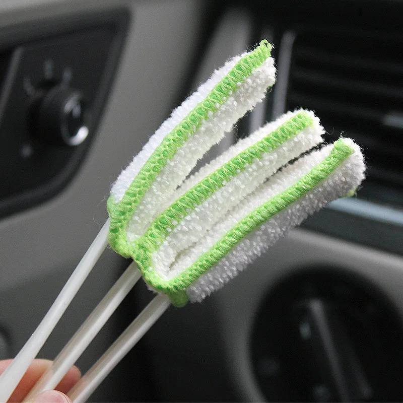 Car Double-Head Cleaning Brush Interior Instrument Panel Air Conditioning Brush Air Outlet Brush Car Soft Washing Brush Supplies
