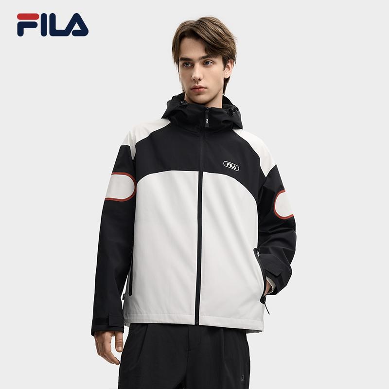 FILA Original Fashion Casual Waterproof Stain-Resistant Loose Hooded Woven Jacket Men jackets F11M549709FBK