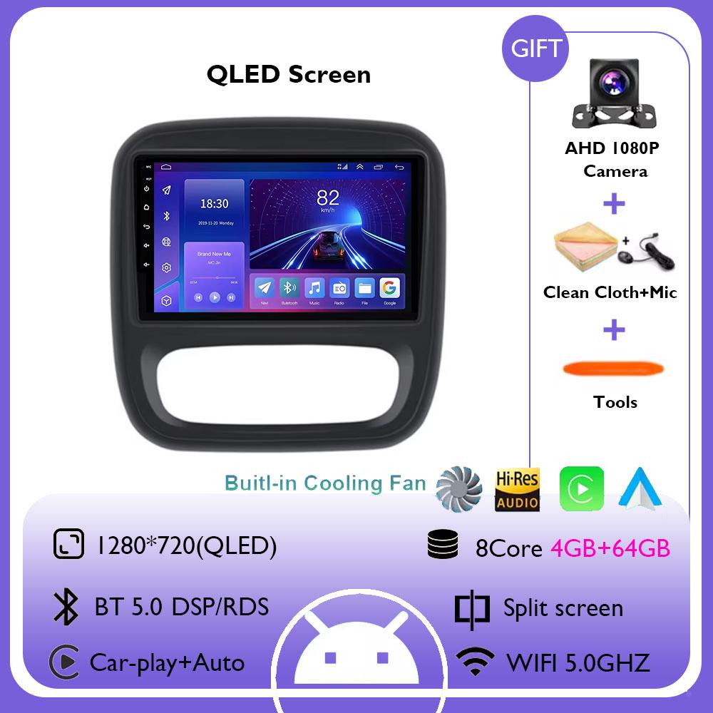 Android 14 Carplay Car Radio For Renault Traffic 3 2014 - 2021 Opel Vivaro B 2014 -2018 Navigation GPS Multimedia Player WiFi+4G