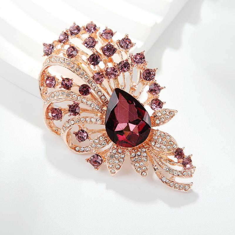 Vintage Luxury Rhinestone Crystals Brooches For Women Clothing Coat Jewelry Accessries Gifts