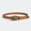 PU Waist Belts with Alloy Carved Buckle Thin Adjustable Waist Belt Woman Girls Jeans Dresses Skirt Coat Waistband