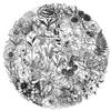 50Pcs Transparent Black White Vintage Flower Plant Stickers Decals Creative Diy Laptop Scrapbooking Decoration Pet Stickers