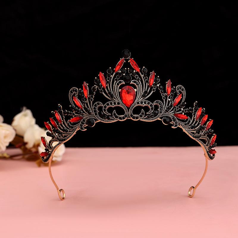 Baroque Retro Black Luxury Crown Bridal Tiara Wedding Dress Birthday Queen Crown Cake Crown