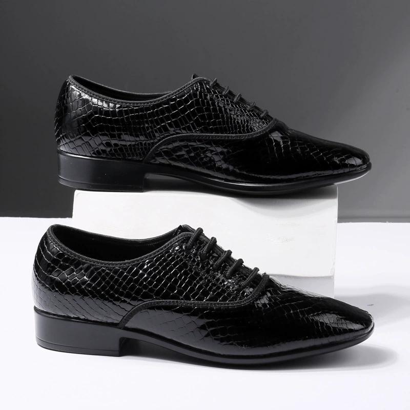 Breathable Tango Dance Shoes Men Latin Dance Shoes Snakeskin Sneakers Leather Jazz Modern Ballroom Dancing Sports Shoes Man