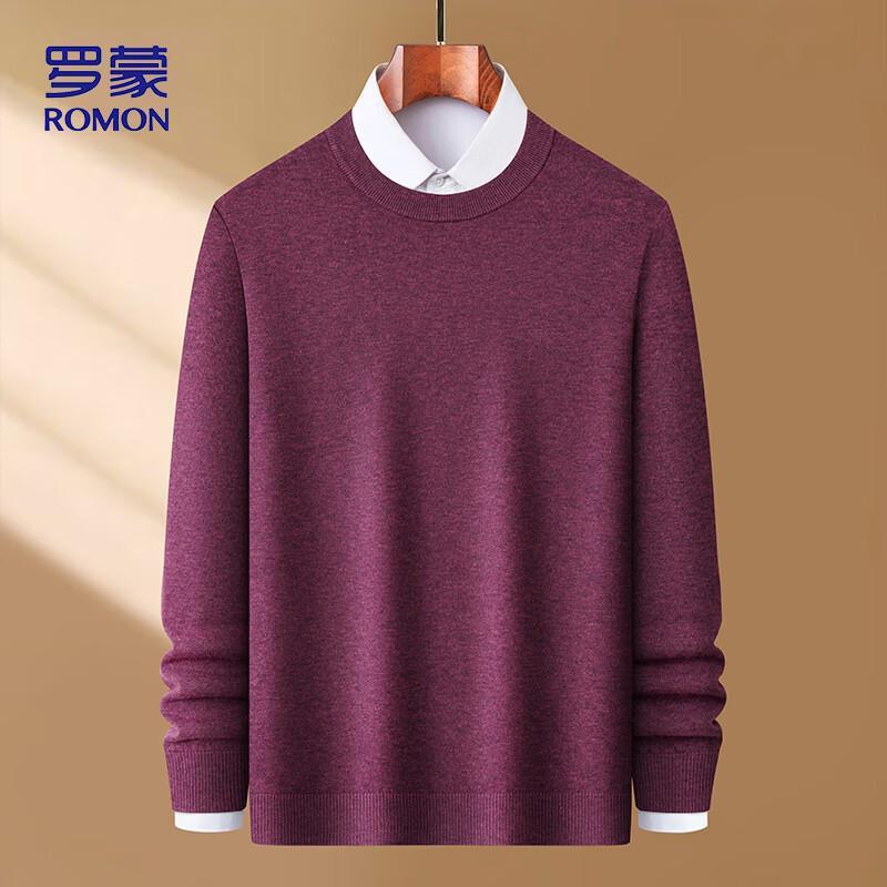 Romon Men's Autumn/Winter Round Neck Knit Sweater