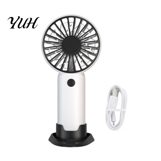 USB Handheld Fan Small Strong Airflow Low Noise Power Cooling Device Consumption Compact Size Portable Battery Operated Pocket белый