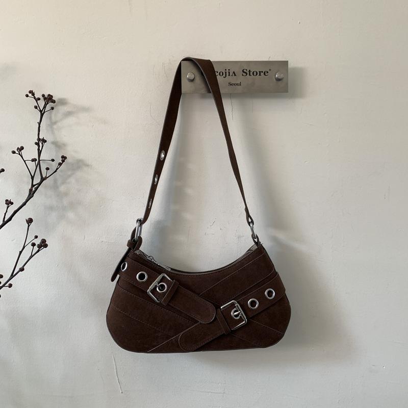 

Ретро и модная сумка подмышку, нишевый и трендовый дизайн, мотоциклетная сумка, высокий уровень внешнего вида, сумка на одно плечо кофейный