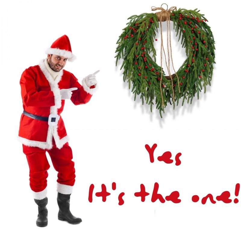 50cm American Style Christmas Wreath With Bow Front Door Decor Home Holiday Decoration