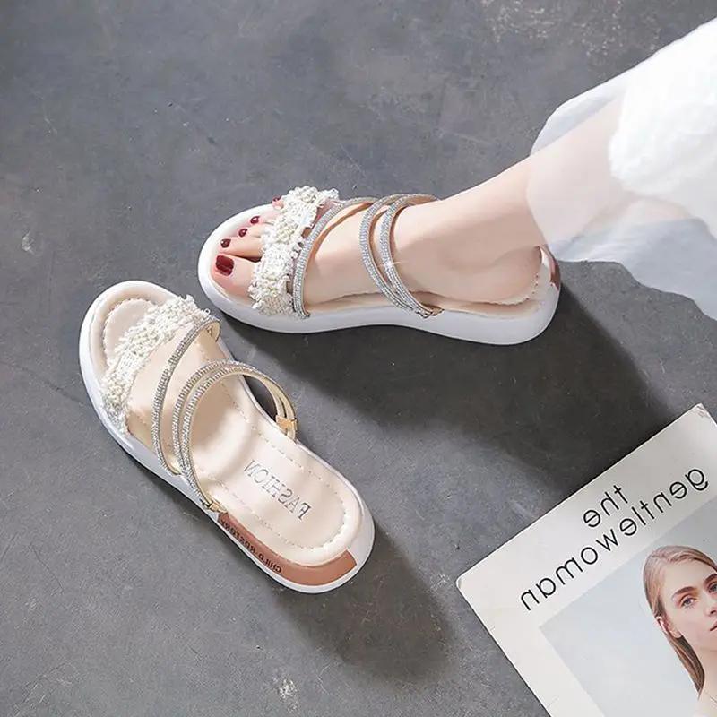 Fashion Flat Rubber Rhinestones 2025 Trending Luxury Wholesale Sandals for Women Comfort Vintage The Best Chic and Elegant Woman Shoes