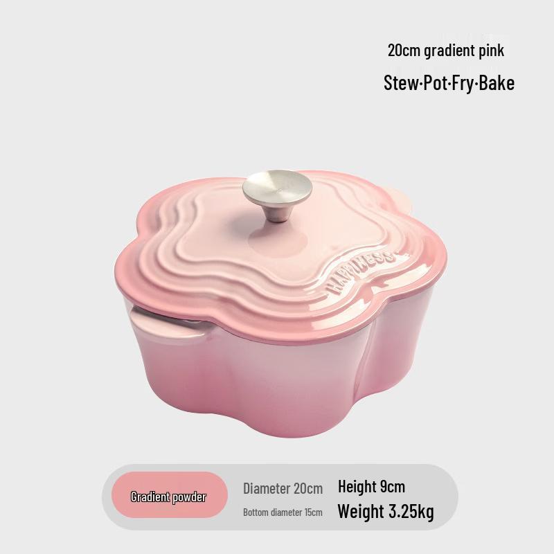 ZISIZ 20cm Enamel Stew Pot
