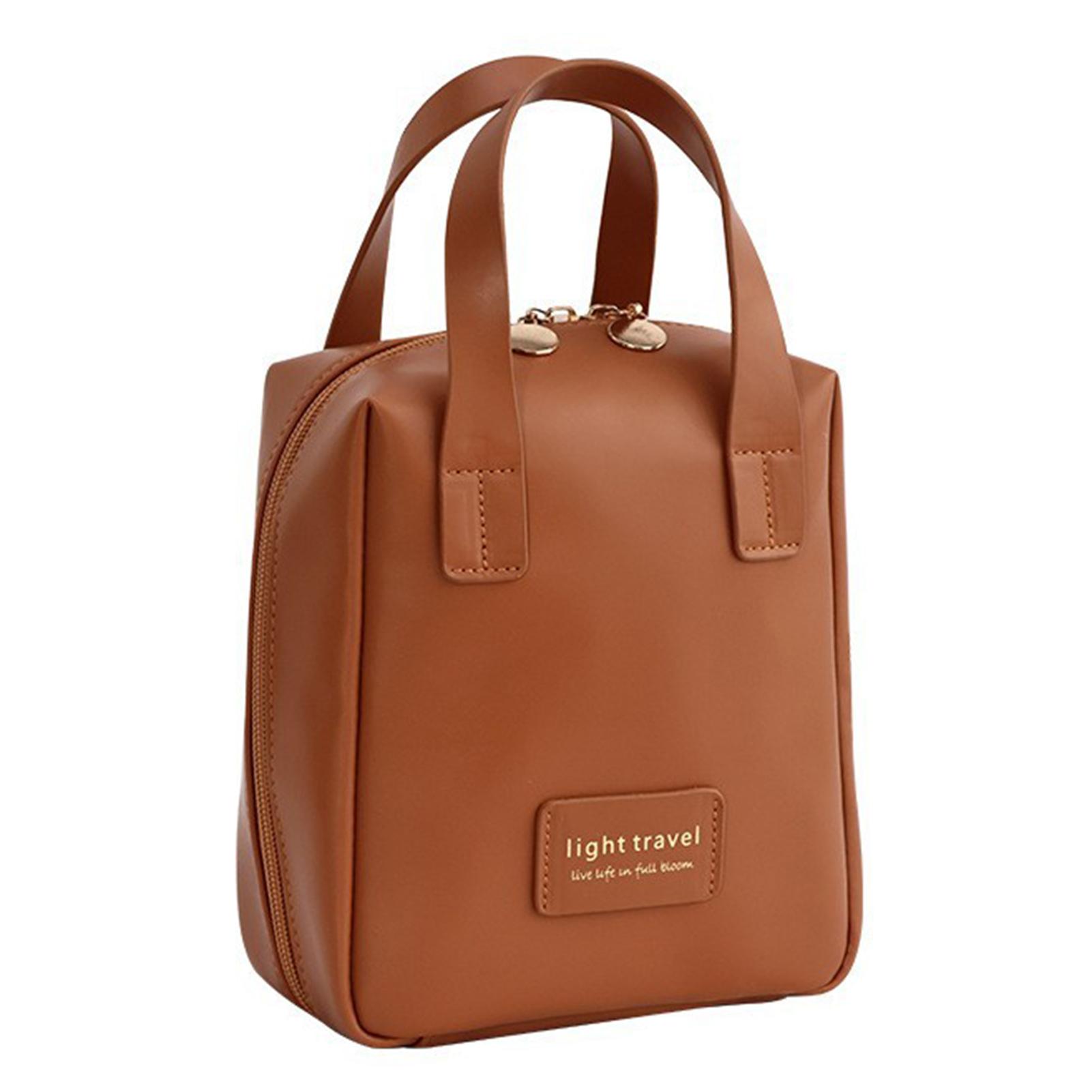 

Дорожная косметичка, большая вместимость, косметичка, переносная косметичка из искусственной кожи, органайзер для хранения туалетных принадлежностей для женщин коричневый