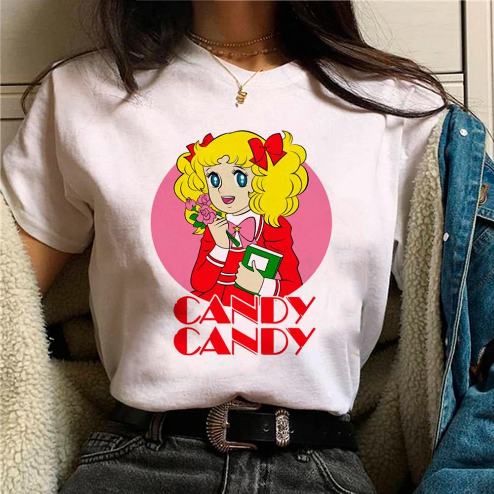 Candy Candy Top Womens Summer T-shirt Girls Graphic Designer Anime Casual Clothing Funny Clothes Womens