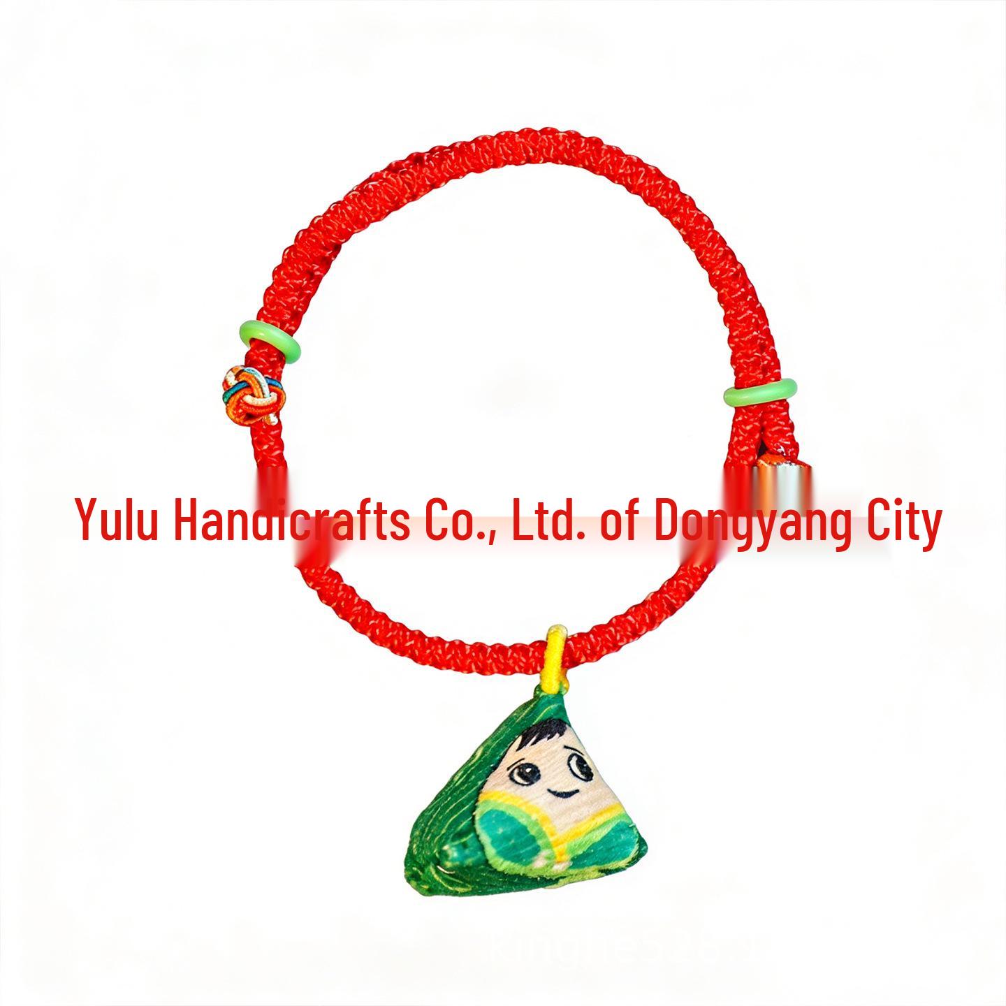 Dragon Boat Festival Five-Color Bracelet with Small Zongzi Scented Bag - Adjustable Red Rope for Babies