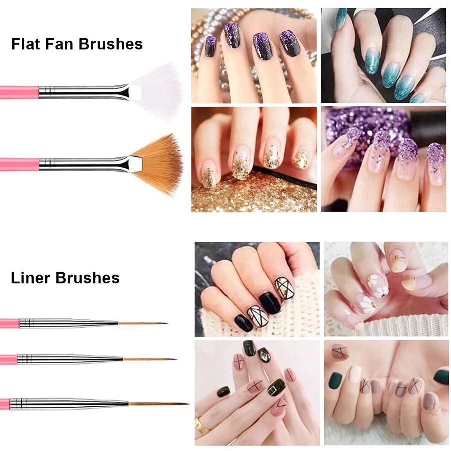 15Pcs Fine Detail Paint Brushes Set, Detail Painting Liner Brushes for Nail Art, Models, Miniatures, Acrylic Watercolor Oil Pain