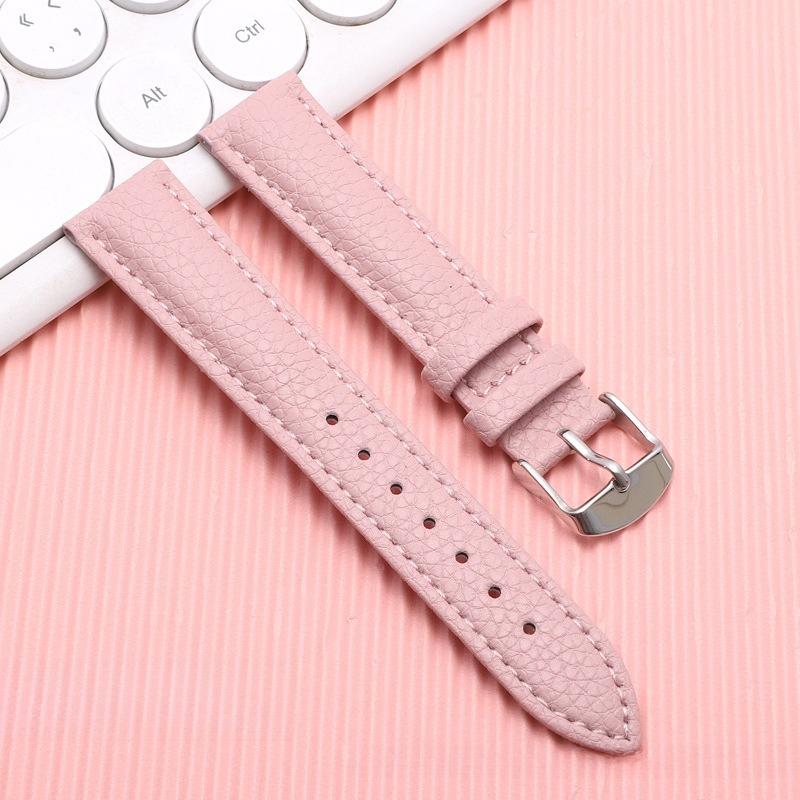 Soft Leather Strap Double-sided Lychee Pattern Business Color Watch Strap Accessories