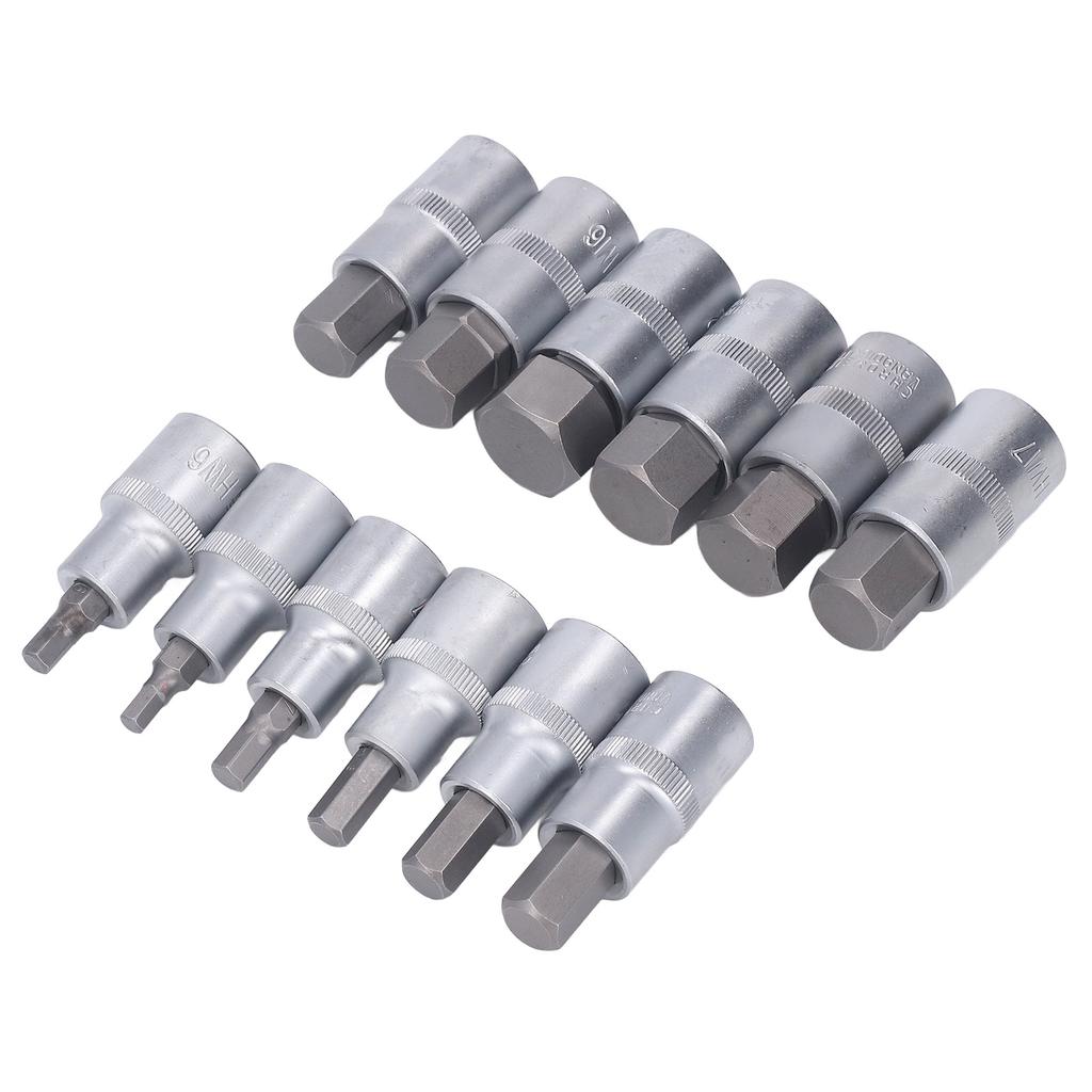 12PCS Drive Socket Set Steel High Hardness Wear Resistant 1 2in Drive Master Impact Socket Set for Auto Repair