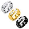 Titanium Steel Rotatable Half-Circle Diamond Couple Ring - Trendy & Stylish Jewelry