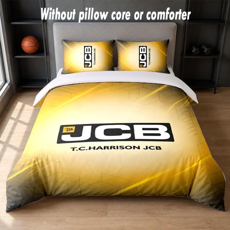 JCB Design Bed Bedding Set 1 Duvet Cover + 2 Pillowcases Soft Breathable Household Bed Linens