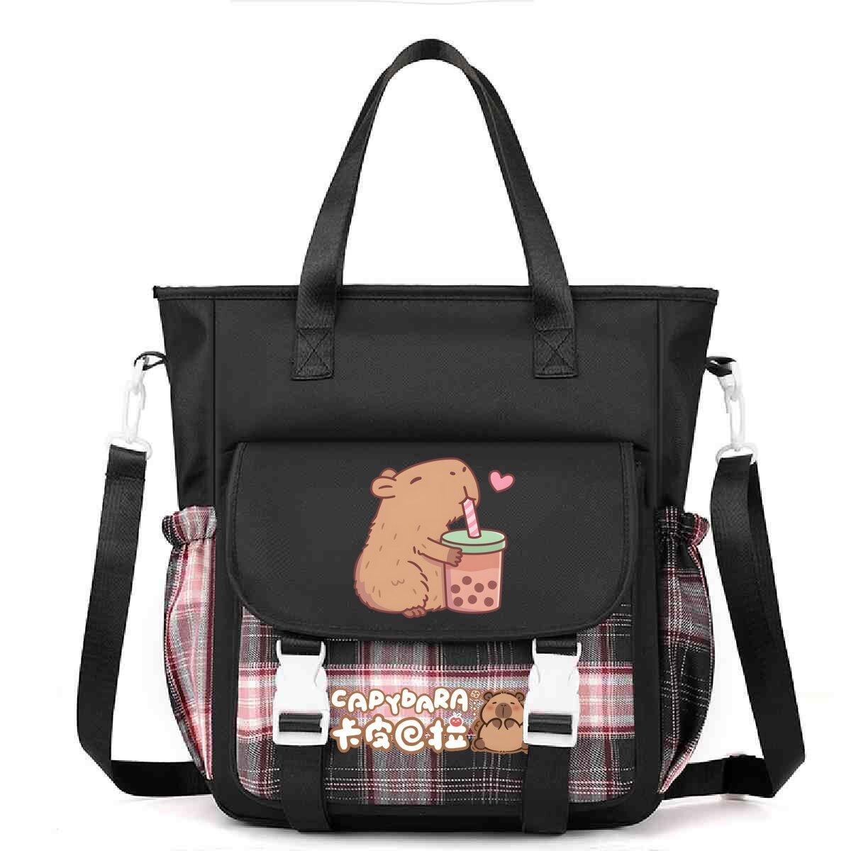 

Сумка через плечо, школьный рюкзак для начальной школы, средней школы, сумка для репетиторства для учеников и учениц, милая сумка на плечо большой вместимости с капибарой. No specification