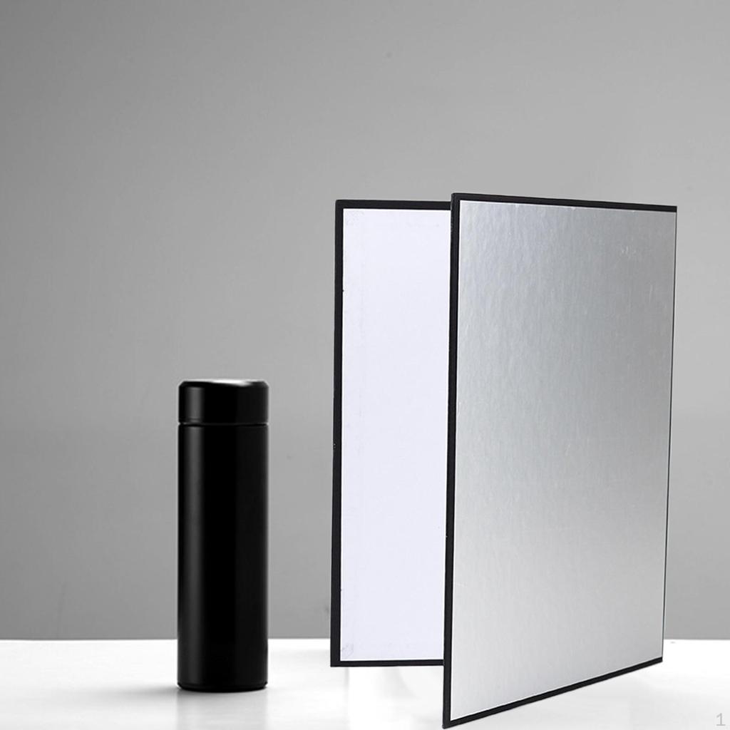 3 in 1 Light Reflector 42 x 30cm Portable Folding Diffuser Board for Food Photography Product