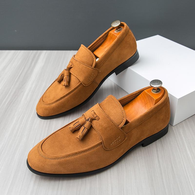 Seasons Men Business Fringed Shoes British Casual One-foot Lightweight Breathable Fashionable Loafers Banquet Shoes Sizes 38-46