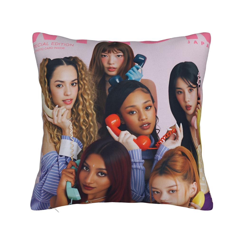 Katseye Kpop Musik Kissenbezug Benutzerdefinierter Kissenbezug Modischer Kissenbezug für Sofa Schlafzimmer Heimdekoration