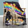 Colorful Space Dinosaur Personalized Name Blanket Throw Customizable Blanket Warmthful Decor Suitable for Home Decor Seaside Bed Nap for All Occasions
