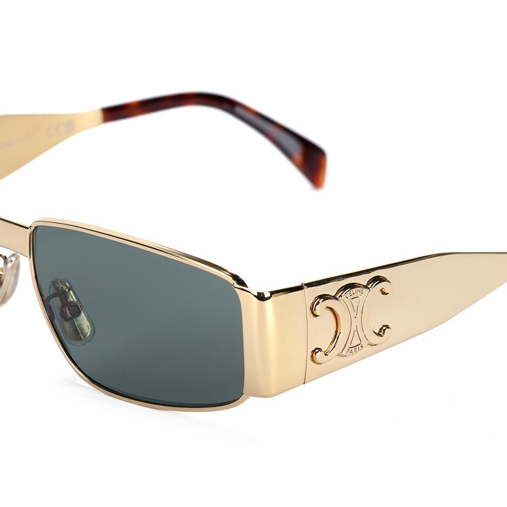 Celine Metall Rechteckige Sonnenbrille Unisex Sonnenbrille Gold CL40325U30N