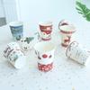 Merry Christmas Party Disposable Paper Cups with Santa & Elk Decorations