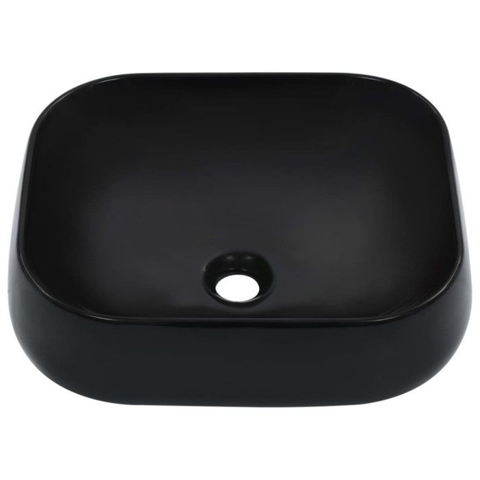 Lavabo Rectangulaire en Céramique Noir - VIDAXL - 44,5 x 39,5 x 14,5 cm - A poser - Peut servir d'ornement