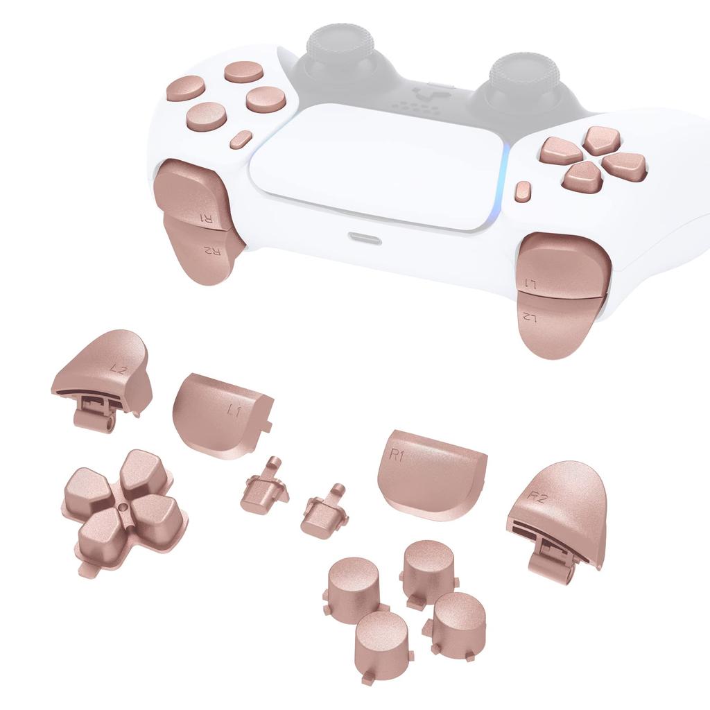 eXtremeRate Replacement for PS5 Controller Share Optional Face Full Button Set for PlayStation 5 Controller Not Champagne D-Pad (BDM-010 & 020), R1,