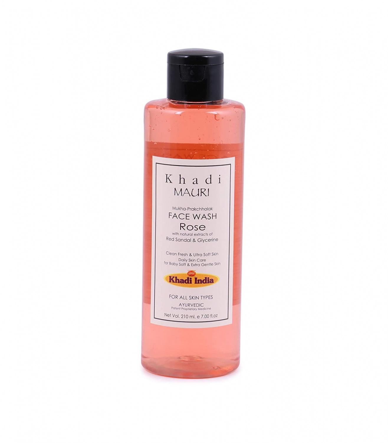 Натуральное средство для умывания с Розой (210 мл), Rose Herbal Face Wash,  Khadi MAURI