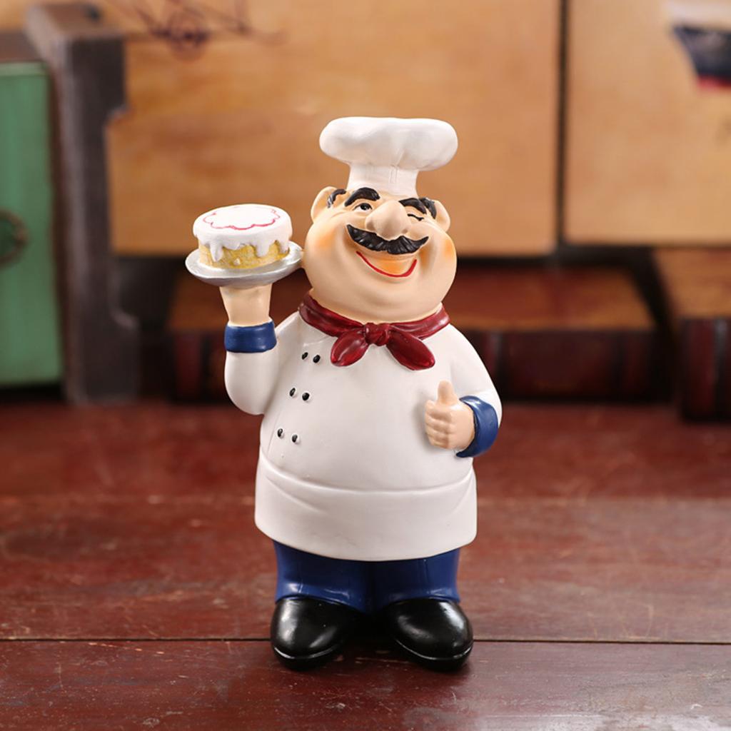 Creative Resin Chef Figurine Decoration Ornament For Kitchen Restaurant And Cafe Display