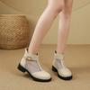 Spring and summer new women's shoes soft leather thick heel mesh hollowed out breathable cool boots hole leather boots fashionable versatile boots