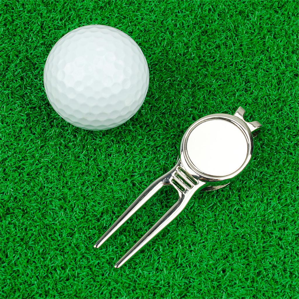 Aluminum Golf Greens Fork Divot Repair Tool Dual Prong Design for Golf Turf Maintenance Portable Golf Accessories
