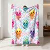230G Flannel Fleece Blanket Colorful Jellyfish Ocean Print Soft Throw Blanket for Kids Home Decor