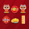 6pcs Cartoon Chinese New Year Fridge Magnets Refrigerator Couplet Sticker  Spring Festival