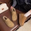 Leder dicksohlige Samt verdickte Damen Winter neue Damenschuhe warm große Baumwollschuhe Schneestiefel