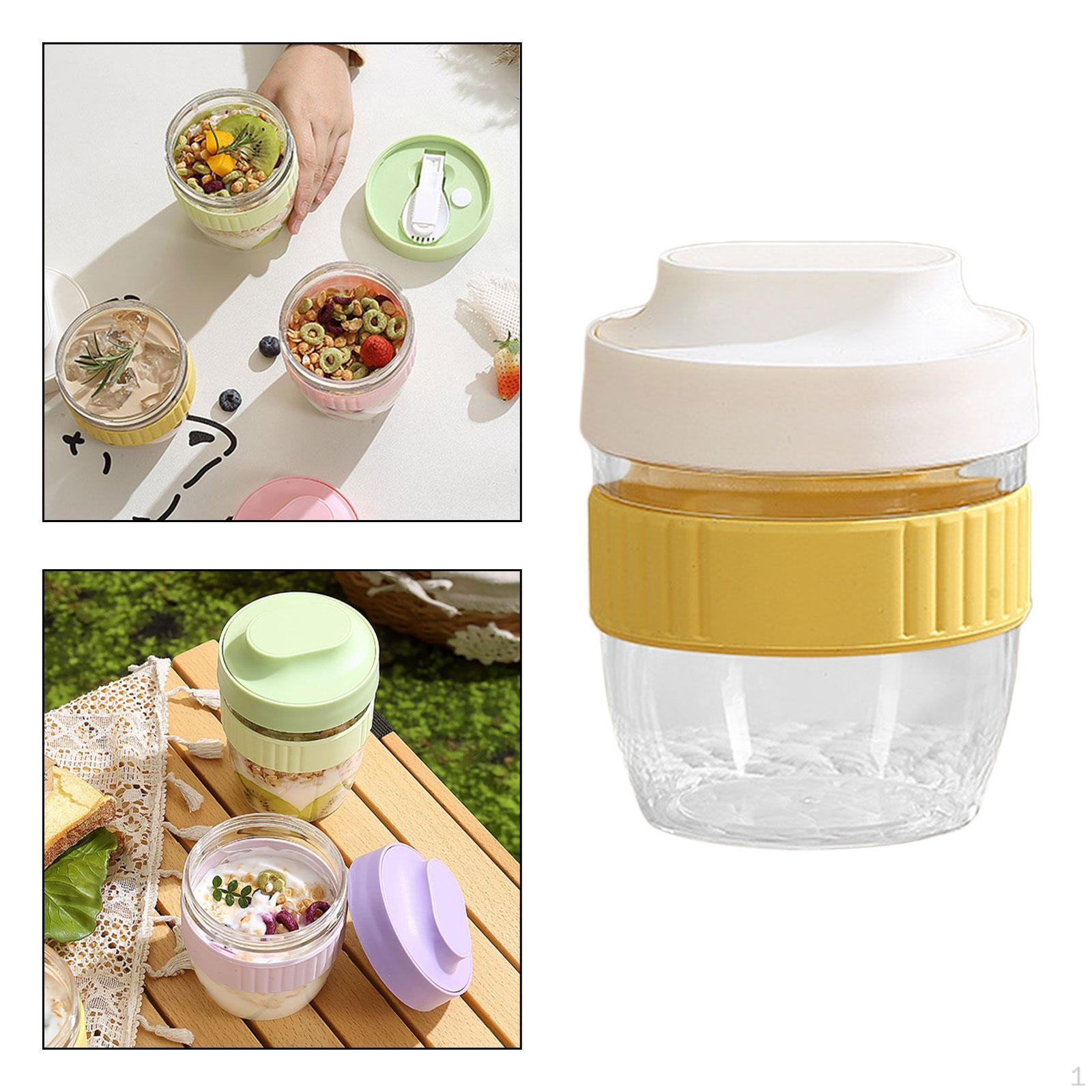 

Контейнер для салата и ложка с ночной овсянкой 480ML белый