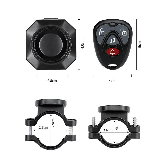 Wsdcam Vibration Motorcycle Alarm Waterproof Bicycle Burglar Alarm with Remote Control Anti Lost Security Sensor