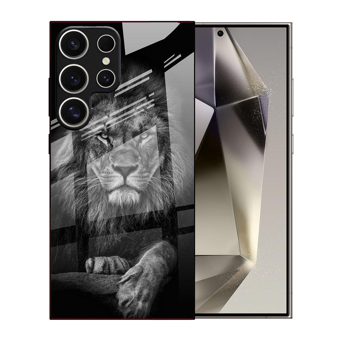 Samsung S26ULTRA Mobile Phone Case A90 Lion Head S24 Tempered Glass A16 Black Protective Case A07 Samsung s26