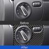 Trendy Carbon Fiber Headlight Switch Button Cover Sticker for Golf 6 082013