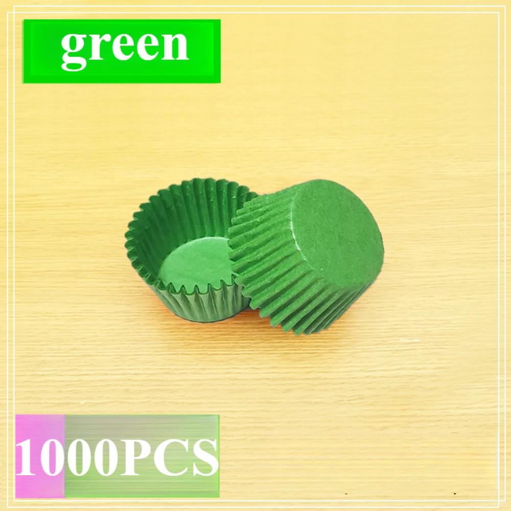 

1000 шт., мини-размер, вкладыши для шоколадной бумаги, бумажные стаканчики для выпечки кексов, тортов, формы для тортов, чехлы для кексов, одноцветный поднос для вечеринки, форма для торта зелёный