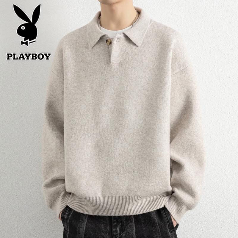 Мужской вязаный свитер PLAYBOY с отложным воротником 2XL