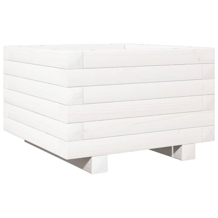 VidaXL Planter White 40x40x26.5 Cm Solid Pine Wood, Outdoor Planter, Flower Box, Plant Box, Planter 847289