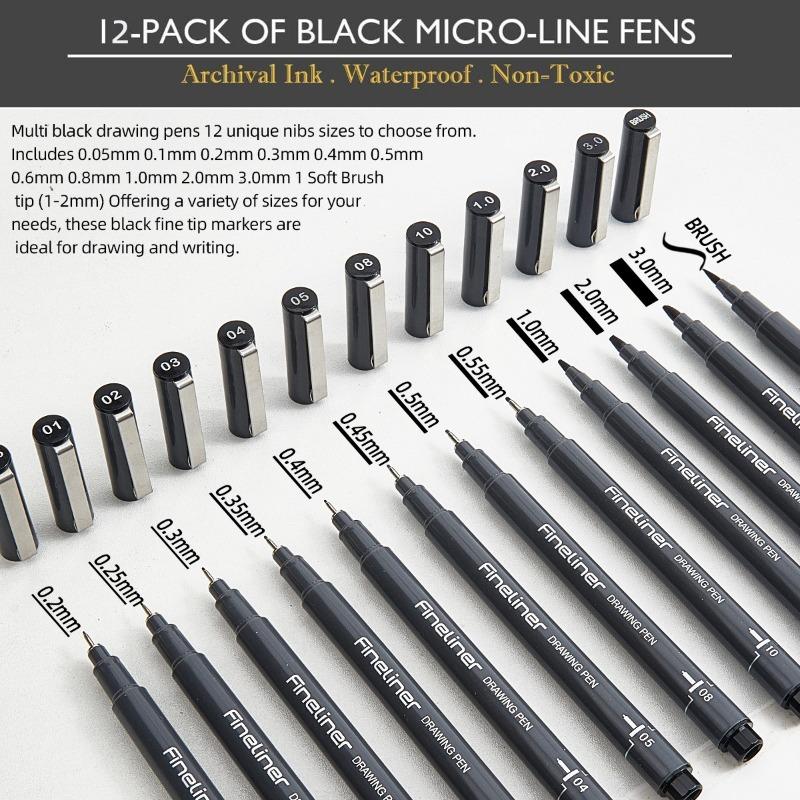 12 Stück beliebter Nagellack-Graffiti-Nadelstift-Werkzeug schnelltrocknend wasserdicht Ziehlinie Nagel handgezeichnete Linie Comic-Design Marker