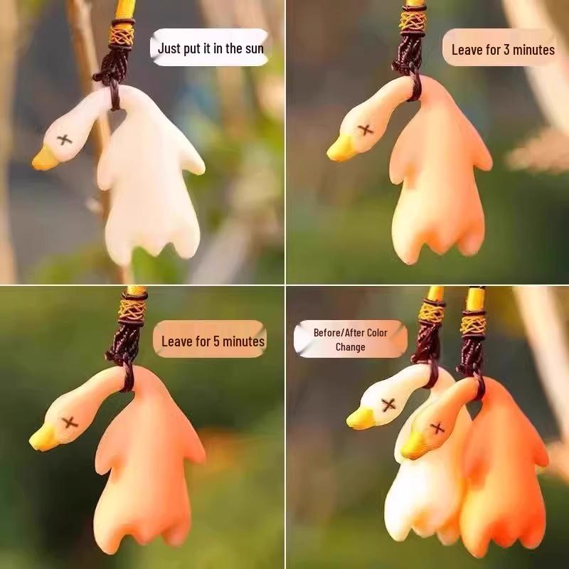 Temperature-Sensitive Color-Changing Roast Duck Pendant and Keychain Ornament