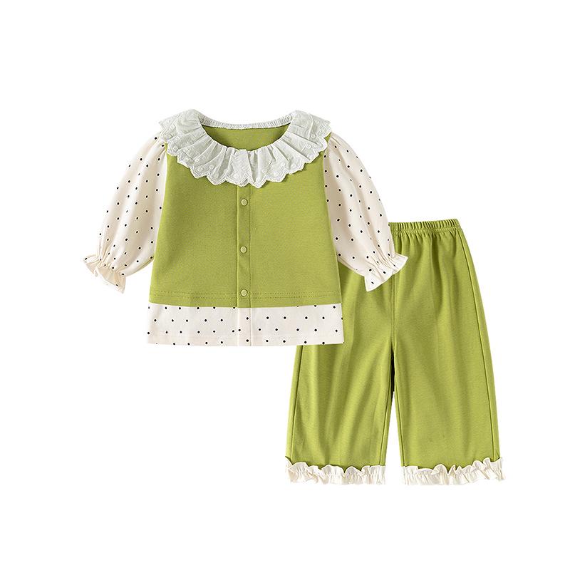 

2025 Spring and Autumn Fashionable Girls Two-Piece Vest Set 73cm